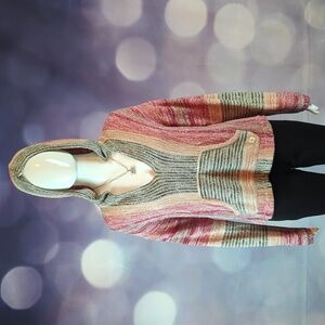 Billabong sz L Multi Color Beach Cotton Blend Boho Hoodie
